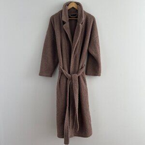ASOS DESIGN Brown Borg Teddy Maxi Robe Coat Cozy Faux Fur Lounge Belted Sherpa